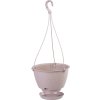 Kvetináč RATOLLA Round W 240, visiaci, mocca, s podložkou, závesný, s vešiakom