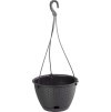 Kvetináč RATOLLA Round W 240, visiaci, hnedý, s podložkou, závesný, s vešiakom