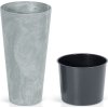 Květináč TUBUS SLIM BETON EFFECT s vkladem 25 cm - barva: šedá