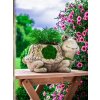 Dekorace MagicHome, Želva s květináčem, keramika, přírodní, 38x29,5x25 cm