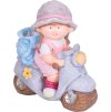Dekorace MagicHome, Holčička na skútru, keramika, 36,5x17,5x37,5 cm