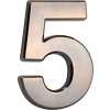 Číslo MagicHome "5" domové, s lepiacou páskou, bronzové, popisné, 70x100 mm, ABS