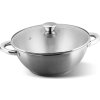 Hrnec Wok MagicHome Chloe, 26 cm, 5 lit., se skleněnou poklicí, nerez