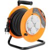 Kábel Strend Pro CR038, predlžovací, L-30 m, 4x zásuvka, IP44, čierna guma, na bubne