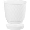 Kvetináč RATOLLA Round 250, biely, s podložkou