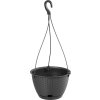 Kvetináč RATOLLA Round W 240, visiaci, antracit, s podložkou, závesný, s vešiakom