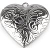 Madailonek rozevírací srdce zdobené Ø29 mm z nerezové oceli (Balení 1 ks, Varianta 1 platina oboustranný)