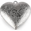 Madailonek rozevírací srdce zdobené Ø29 mm z nerezové oceli (Balení 1 ks, Varianta 1 platina oboustranný)