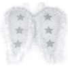 Andělská křídla s peřím a glitrovými hvězdami (Balení 1 ks, Varianta bílá)