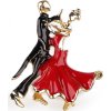 Brož modelky, taneční pár (Balení 1 ks, Varianta 1 červená zlatá)