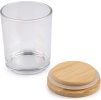 Sklenička na výrobu svíček s bambusovým víkem (Varianta transparent, Balení 1 ks)