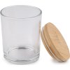 Sklenička na výrobu svíček s bambusovým víkem (Varianta transparent, Balení 1 ks)