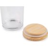Sklenička na výrobu svíček s bambusovým víkem (Varianta transparent, Balení 1 ks)