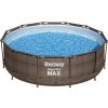 Bazén Bestway Steel Pro MAX, 56709, vzor ratan, kartušová filtrace, žebřík, 366x100 cm