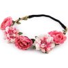 Pružná čelenka do vlasů s květy (Balení 1 ks, Varianta 1 pudrovo-lososová)