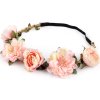 Pružná čelenka do vlasů s květy (Balení 1 ks, Varianta 1 pudrovo-lososová)