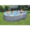 Bazén Bestway® Power Steel™, 56448, kartušová filtrácia, rebrík, plachta, dávkovač, 488x305x107 cm