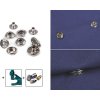 Knoflíky stiskací s kroužkem Ø15 mm (AM6 - O-SPRING) na silné látky, sypané (Varianta nikl, Balení 10 sada)