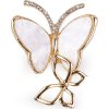 Brož s broušenými kamínky motýli (Balení 1 ks, Varianta 1 stříbrná)