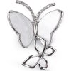 Brož s broušenými kamínky motýli (Balení 1 ks, Varianta 1 stříbrná)