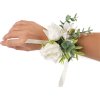Náramek s květy pro družičky s uvazovací stuhou (Balení 1 ks, Varianta 1 krémová světlá)
