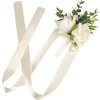 Náramek s květy pro družičky s uvazovací stuhou (Balení 1 ks, Varianta 1 krémová světlá)