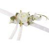 Náramek s květy pro družičky s uvazovací stuhou (Balení 1 ks, Varianta 1 krémová světlá)
