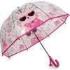 Dětský průhledný vystřelovací deštník kočka (Balení 1 ks, Varianta 1 růžová sv.)