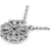 Náhrdelník z nerezové oceli srdíčka / čtyřlístek "2v1" s broušenými kamínky (Varianta stříbrná, Balení 1 ks)