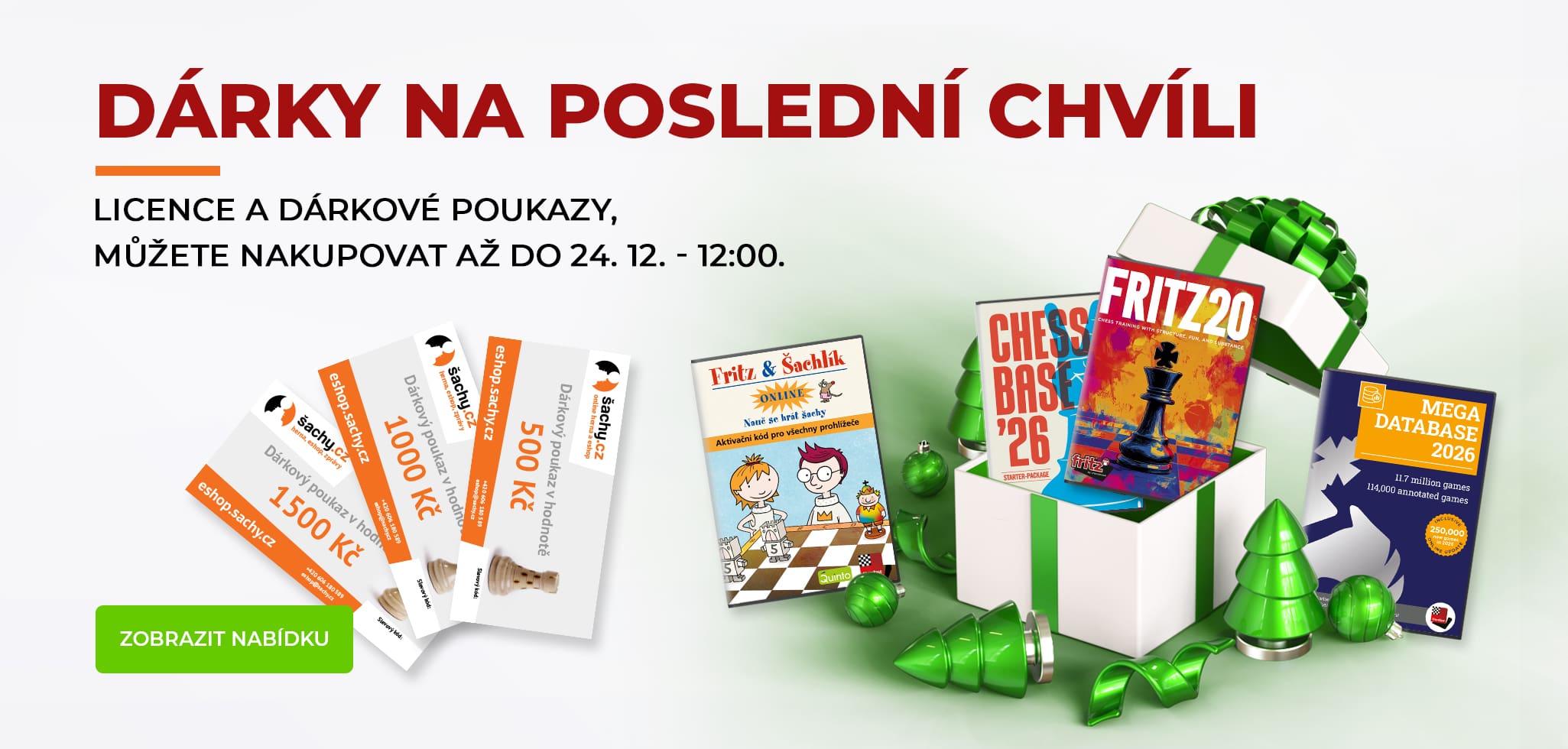 Dárky na poslední chvíli - elektronické licence a dárkové poukazy
