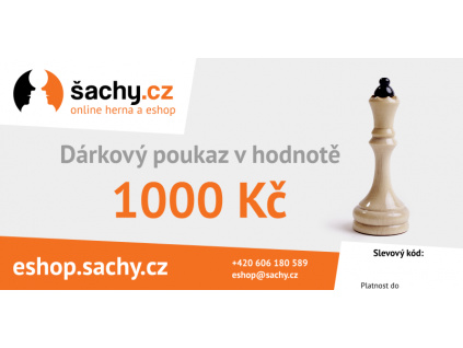 Dárkový poukaz šachy.cz 1000 Kč