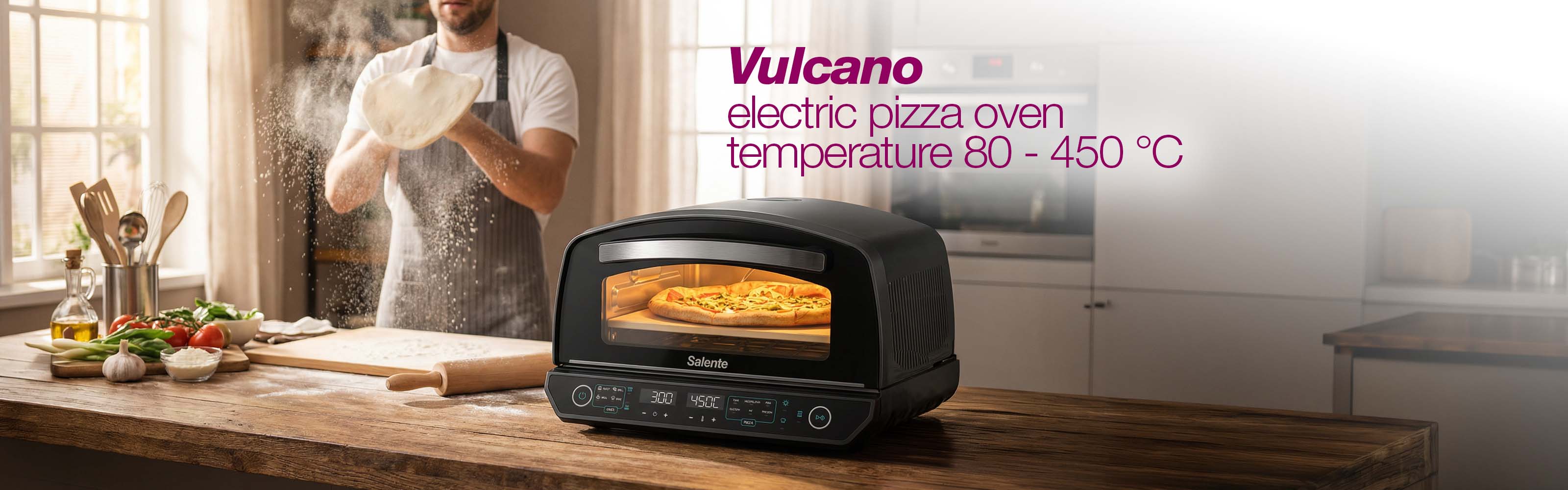 Salente Vulcano, electric pizza oven, 450°C