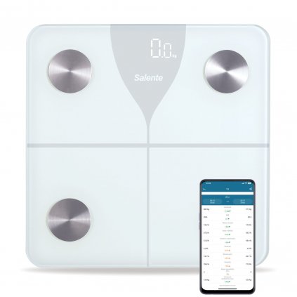 Salente SlimFit, personal diagnostic fitness scale, Bluetooth, white
