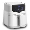 Salente HotAir, air fryer, white - front view of the fryer with the illuminated control panel