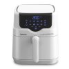 Salente HotAir, air fryer, white - front view of the fryer with the illuminated control panel
