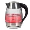 Salente StripeGlass, vízforraló 1,8 l, rozsdamentes acél/üveg, piros háttérvilágítással
