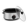 Salente HotPot slow cooker, vedere frontală a vasului cu capacul sprijinit de vas