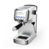 Salente Coffio, cafetieră din oțel inoxidabil cu spumător de lapte și butoane de control