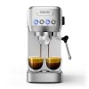 Salente Coffio, vedere frontală a aparatului de cafea, prepararea unui espresso dublu