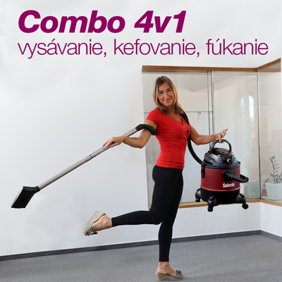 Salente Combo 4v1, vysávač na mokré a suché vysávanie, čistenie kobercov, fukár