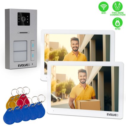 EVOLVEO DoorPhone 20-2W - 2-vodičový videotelefón s aplikáciou pre dve domácnosti a 32 GB pamäťou