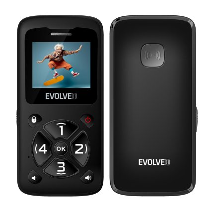 EVOLVEO EasyPhone ID, mobilný telefón pre seniorov, čierny