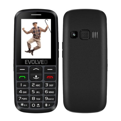 EVOLVEO EasyPhone EG mobilný telefón pre seniorov s nabíjacím stojančekom (čierna farba)