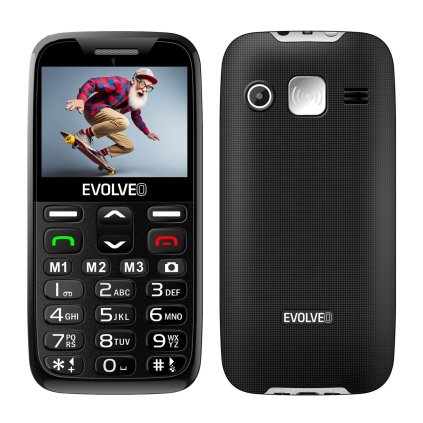 EVOLVEO EasyPhone XR, mobilný telefón pre seniorov s nabíjacím stojanom, čierny