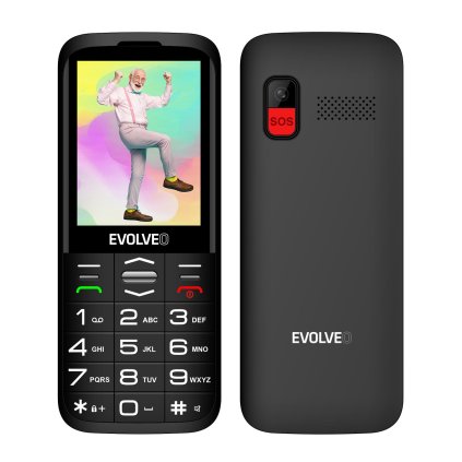 EVOLVEO EasyPhone XO, mobilný telefón pre seniorov s nabíjacím stojanom (čierny)