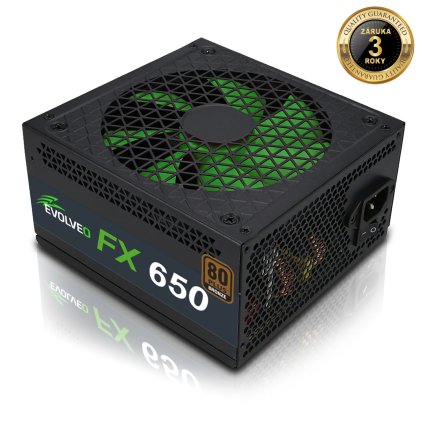 EVOLVEO FX 650, 650W ATX zdroj, 14cm, tichý, 80+ Bronze, 3-ročná záruka