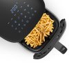 Salente AirFit, teplovzdušná fritéza, čierna - ovládací panel - vysunutý kôš plný hranolčekov