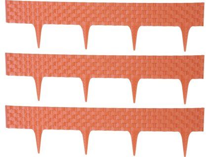 Palisáda Rattan, terakotová, 3 ks, spolu 2,4 m