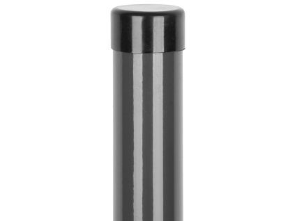 Plotový stĺpik s čiapočkou, okrúhly, antracitový, 48 mm x 1,75 m