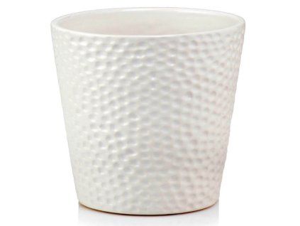 Keramický kvetináč Barcelona Bubbles, biely, 14 cm